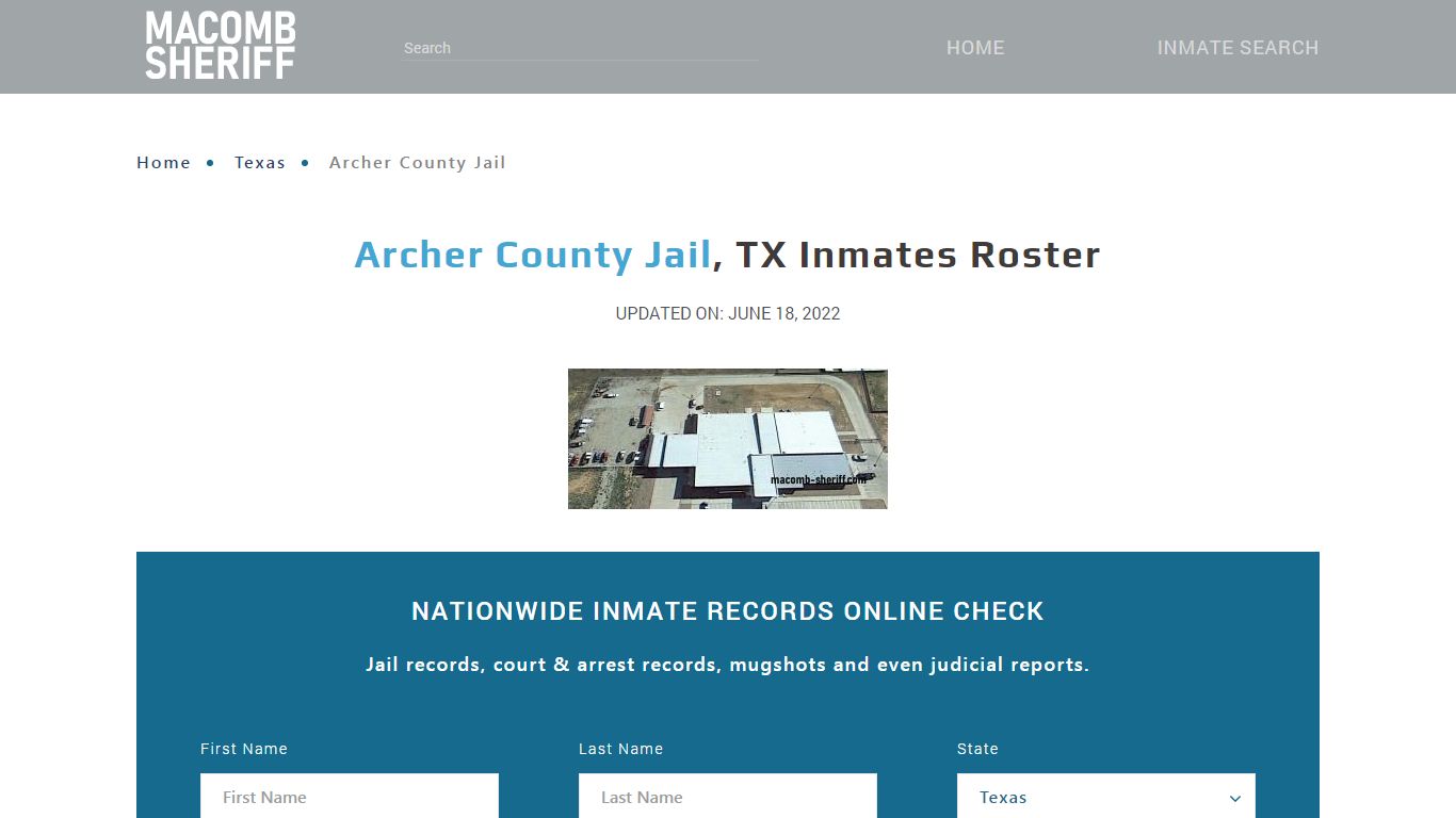 Archer County Jail, TX Jail Roster, Name Search